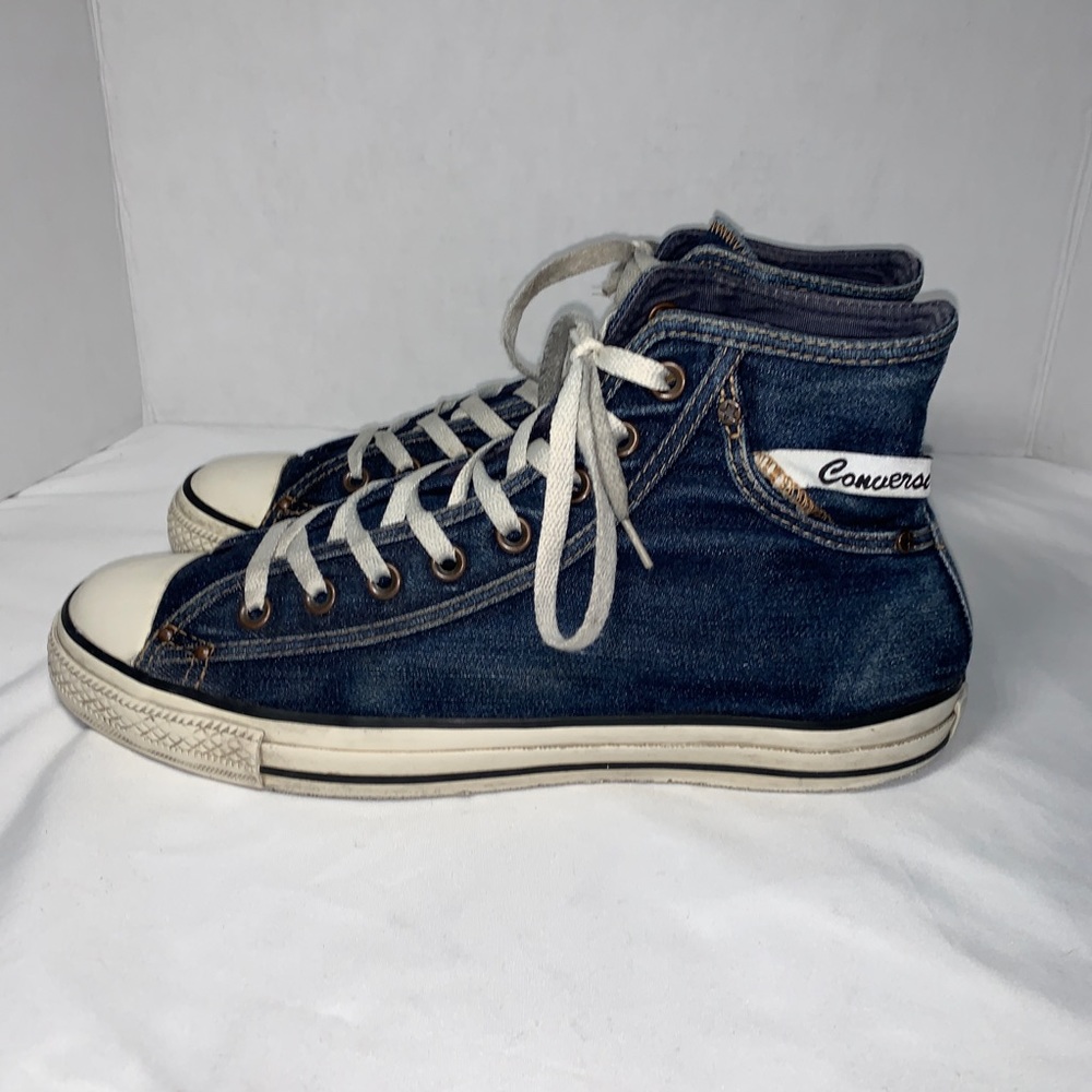 Converse all star high top denim shoes men’s 10 - Picture 3 of 8